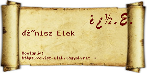 Énisz Elek névjegykártya